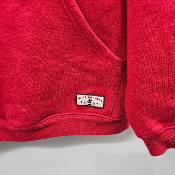 Walt Disney World Sweatshirt Hoodie Sweater Red 1971 Vintage Mickey Mouse - Picture 8 of 13